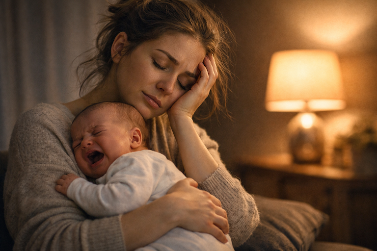Dein Baby schreit jeden Abend zur gleichen Zeit? Das ist kein Zufall