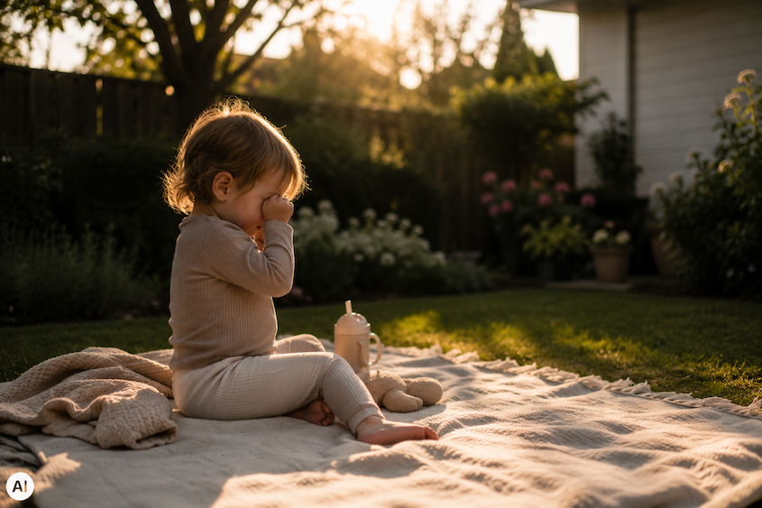Baby zeigt erstes Müdigkeitszeichen