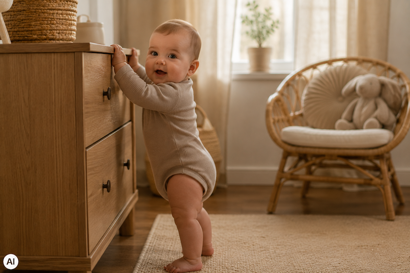 Baby zu verschiedenen Tageszeiten wach und aktiv